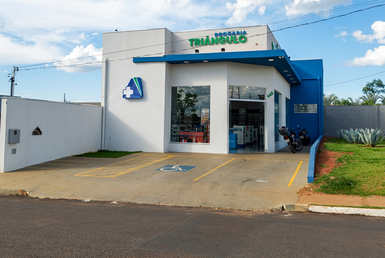 Fachada da Drogaria Triângulo – Terra Nova, em Uberlândia – MG